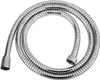 A coiled silver shower hose with metal connectors on a white background. Produktbild-Vorschau