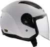 A white open-face motorcycle helmet with a clear visor, shown from the side. Anteprima dell’immagine prodotto
