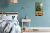 Wandbild Leinwand Bilder mit Uhr 30x60 Malerei Wiese Blumen Produktbild-Vorschau 4
