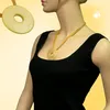 Kette 53mm Scheibe Kunststoff seidig-gelb-marmoriert 50cm Produktbild-Vorschau 2