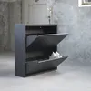 Spinder Design Schuhschrank mit 2 Klappen Schwarz, Billy 2 Produktbild-Vorschau 4