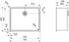 Technical drawing of a sink with dimensions. Produktbild-Vorschau