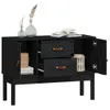 vidaXL Sideboard Schwarz 110x40x78 cm Massivholz Kiefer Produktbild-Vorschau 11