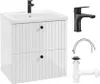Lamella Badezimmerschrank mit Waschbecken 60 cm Set Produktbild-Vorschau 1