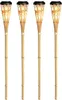 4er Set Solar LED Bambus Gartenfackel | warm-weiß Produktbild-Vorschau 1