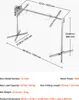 A diagram of a rotisserie grill with dimensions labeled. Voir les images du produit