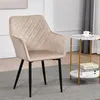 Duhome Esszimmerstuhl Armlehnstuhl, Samt, Cappuccino, Produktbild-Vorschau 2