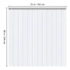 A diagram of a clear PVC strip curtain with dimensions indicated. Voir les images du produit