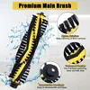 A vacuum cleaner brush with water splashes and close-up views of its features. Produktbild-Vorschau