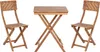 A wooden balcony set with two chairs and a table, displayed against a white background. Náhled obrázku produktu