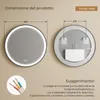 S'AFIELINA Specchio da bagno a LED da 60 cm Specchio da Anteprima dell’immagine prodotto 2