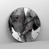 Wanduhr - Rund - Glasuhr - Elefanten Safari Bond - 40x40cm Produktbild-Vorschau 4