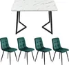 A dining table and four chairs are displayed against a white background. Produktbild-Vorschau