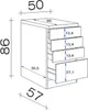 Schubkastenschrank - 50 cm breit - Anthrazit San Remo Eiche Produktbild-Vorschau 7