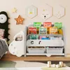 COSTWAY Dětský regál s motivem autíček, dětský regál se 4 Náhled obrázku produktu 2