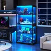 BROTTAR Schwarz Glasvitrine mit LED Beleuchtung 4 Ebenen Produktbild-Vorschau 1