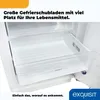 Close-up view of the interior of a refrigerator or freezer, showing large transparent drawers. Produktbild-Vorschau