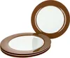 A stack of plates with brown rims and white centers, against a white background. Náhled obrázku produktu