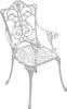 A white ornate garden chair is shown against a white background. Produktbild-Vorschau