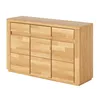 Kommode Kernbuche 127 cm Massivholz-Front 3-türig Sideboard Produktbild-Vorschau 1