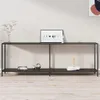 vidaXL Konsolentisch Schwarz 220x35x75,5 cm Hartglas Produktbild-Vorschau 2