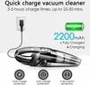A vacuum cleaner is shown plugged into a charger, with text and icons describing its features. Produktbild-Vorschau