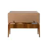 An open storage bench with a wooden base and a upholstered lid. Náhľad obrázku produktu