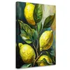 Leinwandbild Zitronen und Blätter 70x100 Feeby Grün bild Produktbild-Vorschau 1