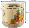 Kolorowe drewniane klocki i zestaw do sortowania w wiaderku Podgląd zdjęcia produktu 2