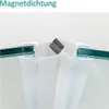 A close-up view of a shower door seal with a magnetic strip. Produktbild-Vorschau