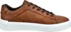 A side view of a brown sneaker with a white sole. Produktbild-Vorschau