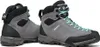 Wanderschuhe für Damen "Mojito Hike GTX Wmn" von Scarpa in Grau mit türkisfarbenen Schnürsenkeln. Produktbild-Vorschau