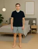KB Schlafanzug Herren kurz T-Shirt Shorty Pyjama Produktbild-Vorschau 2
