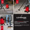A collage of images showing a red industrial vacuum cleaner in use and a close-up of the brand logo and product description. Náhľad obrázku produktu