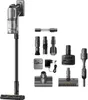 A display of a cordless vacuum cleaner and its various attachments, neatly arranged against a white background. Náhled obrázku produktu