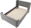 MODFU Lit Enfant 90x200 cm - Lit Rembourré en Velours avec Voir les images du produit 9