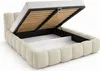 Polsterbett 180x200 cm - Bouclé Stoff - Creme - mit Produktbild-Vorschau 4