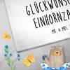 Mr. & Mrs. Panda Handtuch Einhorn Baby - Weiß - Geschenk, Produktbild-Vorschau 3