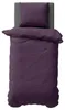 2 teilige Uni Bettwäsche 155x220 cm Mikrofaser Aubergine Produktbild-Vorschau 1