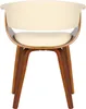 A back view of a chair with a cream-colored seat and backrest, supported by four walnut-colored wooden legs. Náhľad obrázku produktu