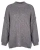 Strickpullover Damen Grobstrick Pullover Mock Neck Kragen Produktbild-Vorschau 2