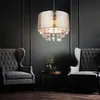 LED Hängeleuchte, Kristalle, Textilschirm, silber, H 140 cm Produktbild-Vorschau 4