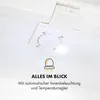Close-up of a white appliance with a temperature dial and a light. Produktbild-Vorschau