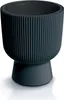 A dark gray ribbed planter pot on a white background. Náhľad obrázku produktu