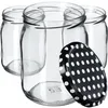 A group of empty glass jars with one lid. Voir les images du produit