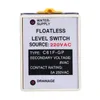 A close-up of a floatless level switch controller with labels and specifications. Podgląd zdjęcia produktu