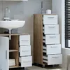 A bathroom vanity with a sink and storage cabinets. Podgląd zdjęcia produktu