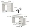 Schminktisch Vicco Alvia Weiß 100 cm mit 6 Schubladen, Produktbild-Vorschau 2