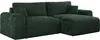 A dark green corduroy sectional sofa is shown against a white background. Produktbild-Vorschau