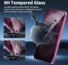 A pink smartphone with a screen protector being hit by a wrecking ball, demonstrating its durability. Two smaller inset images show the screen protector on a phone on rocky terrain. Produktbild-Vorschau